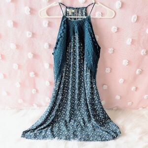 Maurices, High Neck Dress, Teal Blue, Lightweight, Women's X-Small, Paisley